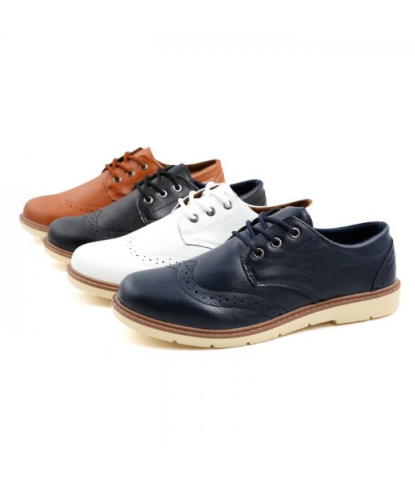 Men Leather Shoes British Brogue Business Comfort Shoes