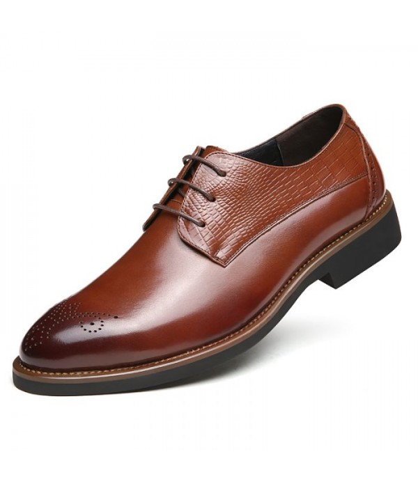 Men Leather Shoes Brogue Business Casual Shoes