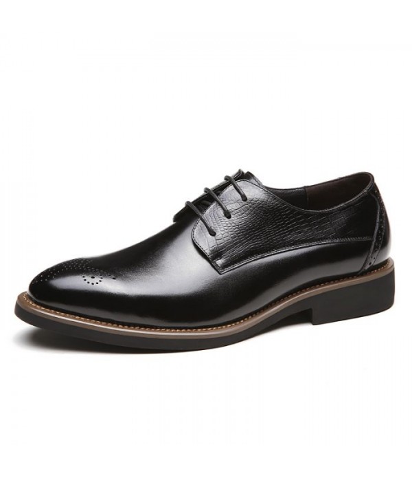 Men Leather Shoes Brogue Business Casual Shoes