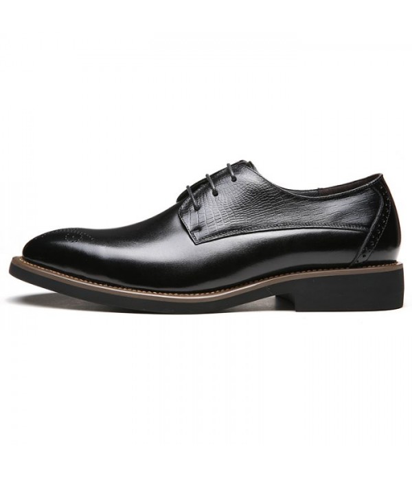 Men Leather Shoes Brogue Business Casual Shoes