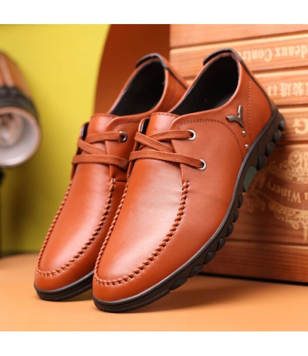 Men Comfort Shoes Genuine Leather Moc Toe Italian Shoes