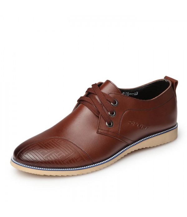 Men Comfort Shoes Genuine Leather Perforated Toe Shoes