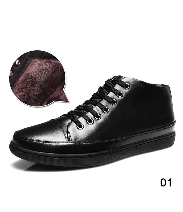 Men Comfort Shoes Mid Top Genuine Leather Casual Sneakers