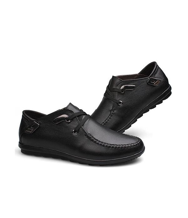 Men Comfort Shoes Genuine Leather Moc Toe Driving Shoes