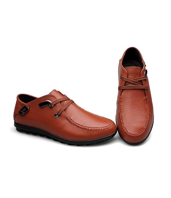 Men Comfort Shoes Genuine Leather Moc Toe Driving Shoes