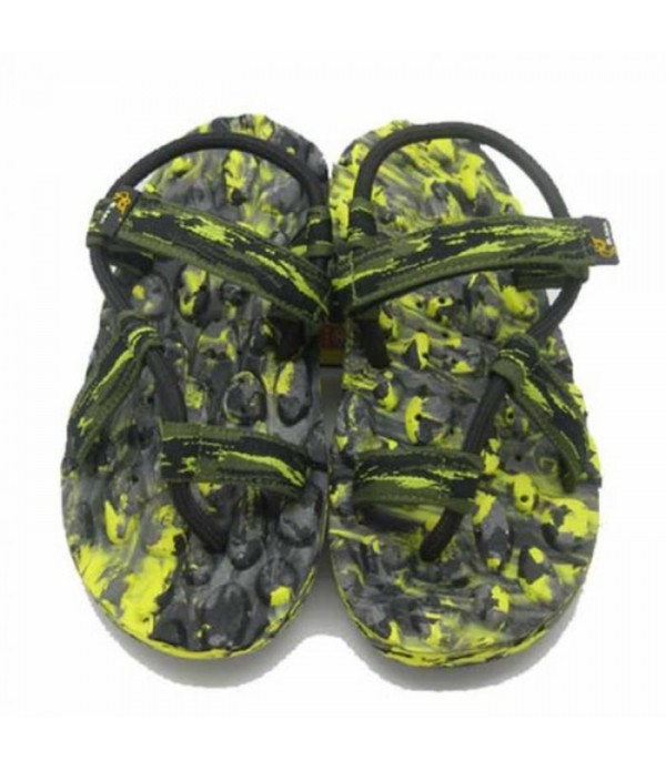 Women's Floral Velcro Closure Flip Flops Thong Sandals, Green