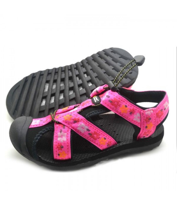 Women's Water Sandals Comfort Flat Closed Toe Floral, Pink