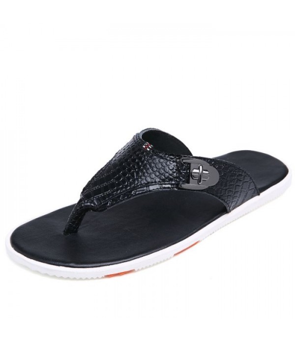 Men's Flip-Flops Comfortable Leather Beach Sandals