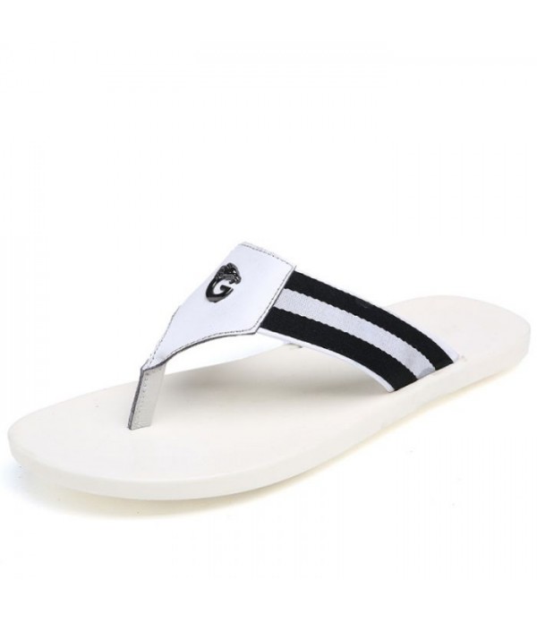 Men's Comfortable Leather Flip Flops Beach Sandals