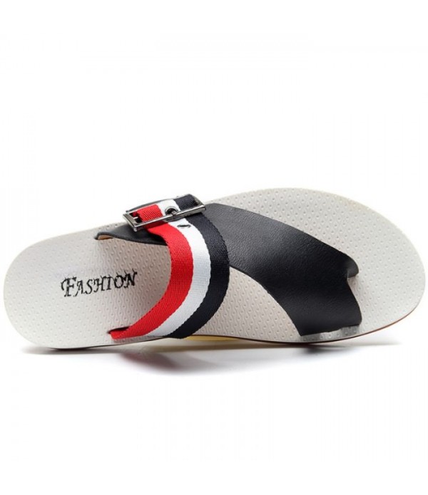 Men's Comfort Leather Flip Flops Beach Sandals