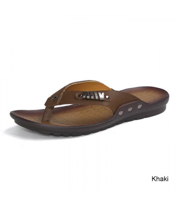 Men's Comfort Leather Beach Flip Flop Sandals