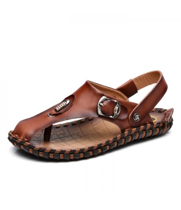 Men's Closed Toe Beach Flip Flop Sandals With Back Strap