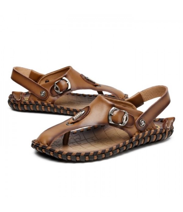 Men's Closed Toe Beach Flip Flop Sandals With Back Strap