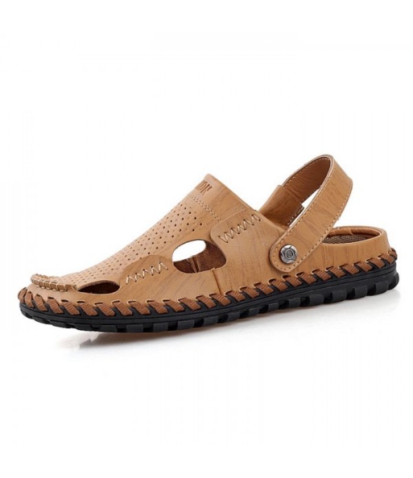 Men's Breathable Comfortable Leather Mule Sandals