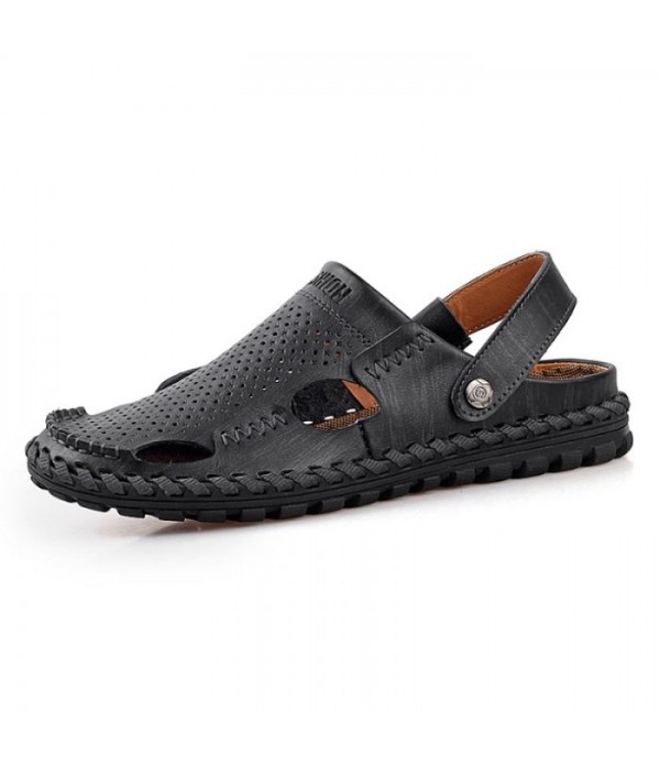 Men's Breathable Comfortable Leather Mule Sandals