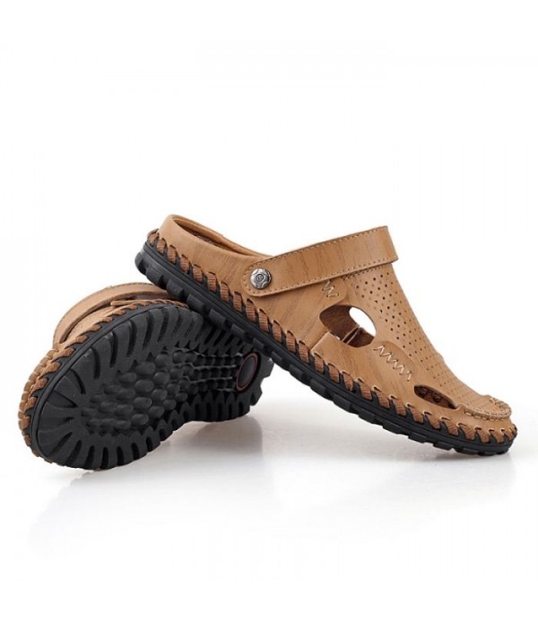 Men's Breathable Comfortable Leather Mule Sandals