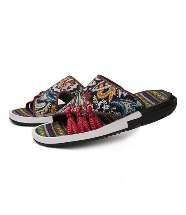 Men's Soft Comfortable Canvas Slides Beach Sa...