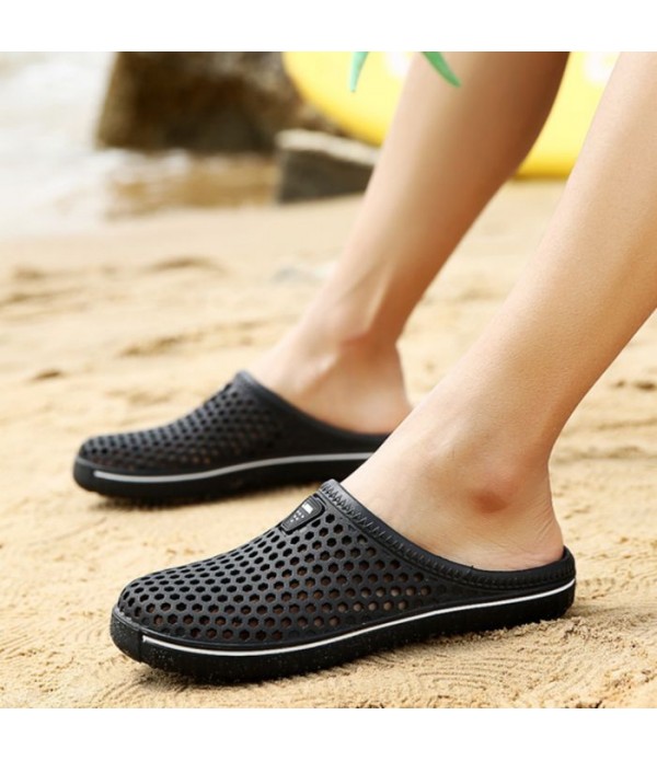 Hollow-out Breathable Soft PVC Unisex Leisure Slippers