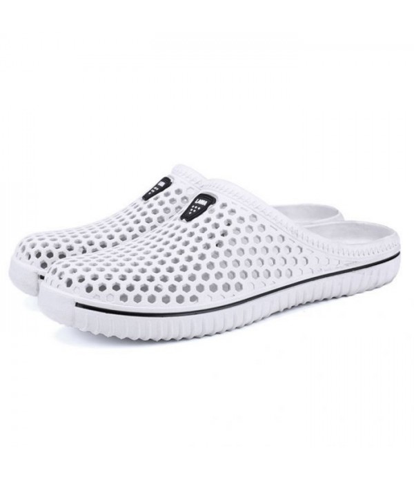 Hollow-out Breathable Soft PVC Unisex Leisure Slippers