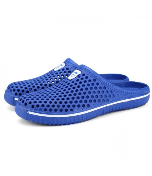 Hollow-out Breathable Soft PVC Unisex Leisure Slippers