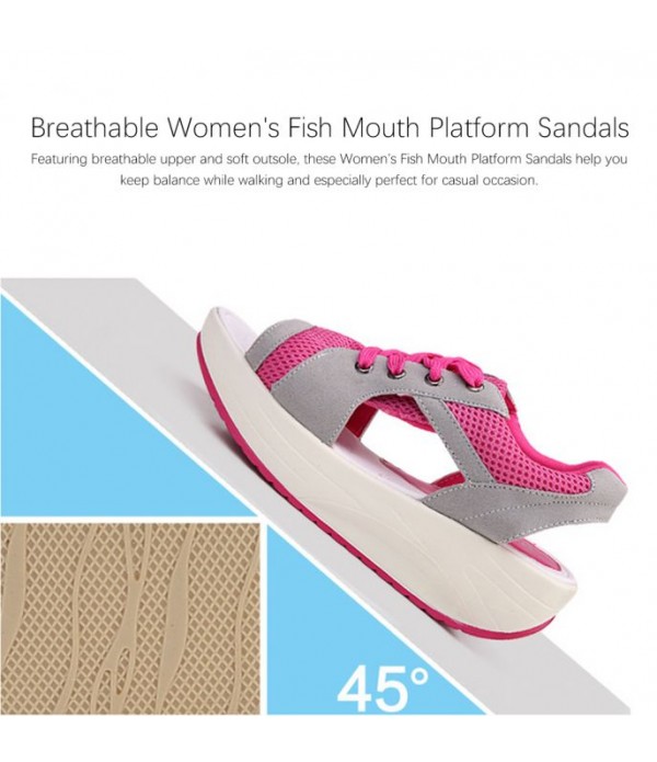 Breathable Women's Fish Mouth Platform Sandals